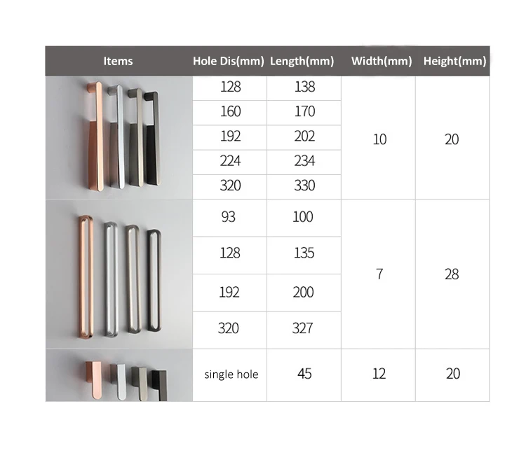 Luxury Rose Gold Furniture Hardware Handles Kitchen Wardrobe Drawer Black Handles And