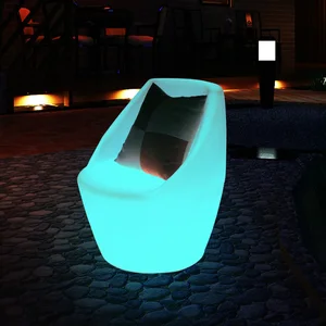 Contemporary LED Light-Up Rotomolded Chair Glowing PE Lounge Seat for Home & Event Party Plastic Dining Chair