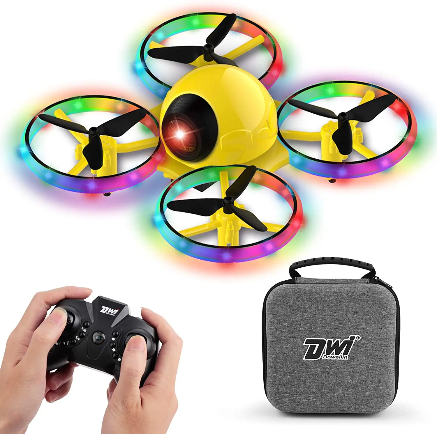 Dwi Dowellin 10 Minutes Long Flight Time Mini Drone for Kids with Blinking Light One Key Take Off Spin Flips Crash Proof RC Nano Quadcopter Toys Drones for Beginners Boys and Girls Green 