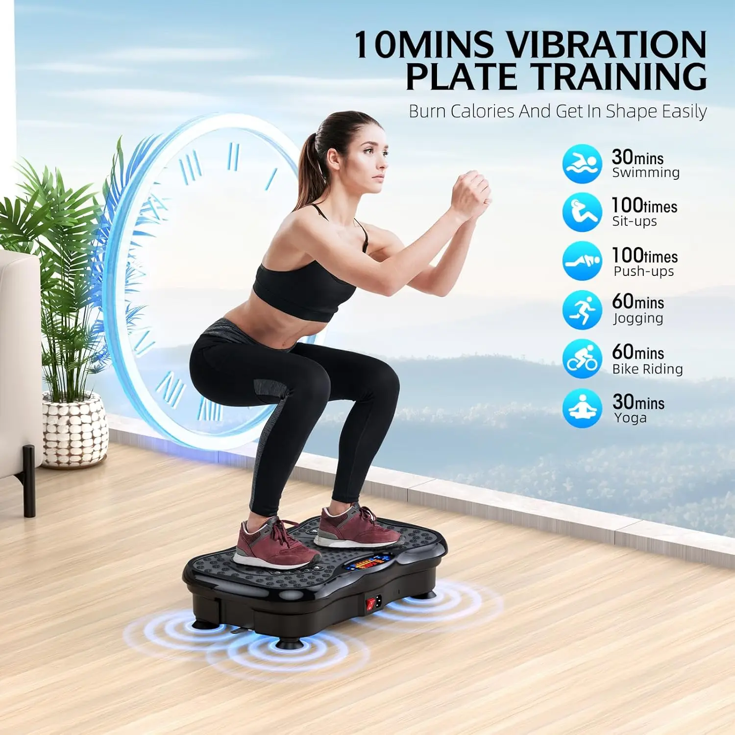 Whole Body Slimming Exercise Machine Vertical Fitness Vibration Plate Electromagnetic Technology Effective