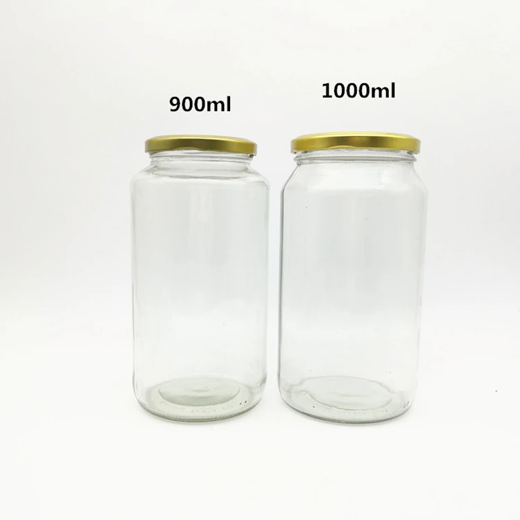 Food Grade Round Transparent 25ml to 1000ml Jam Honey Jelly Glass Storage Jar With Metal Airtight Lid