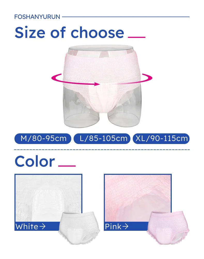 Oem-lady Sanitary Pants Processing Different Colors And Sizes Absorbs ...