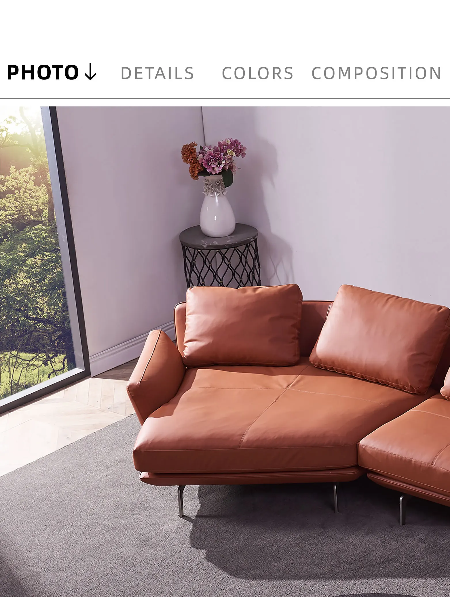 European Style Italy Leather Luxury Sofa Brick Red Leather Sofa Set L