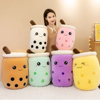 Bubble Boba Milk Tea Cup Plush Stuffed Toy Doll Custom Sofa Decoration Large Soft Animals Plush Pillow Toy For Promotional Gift