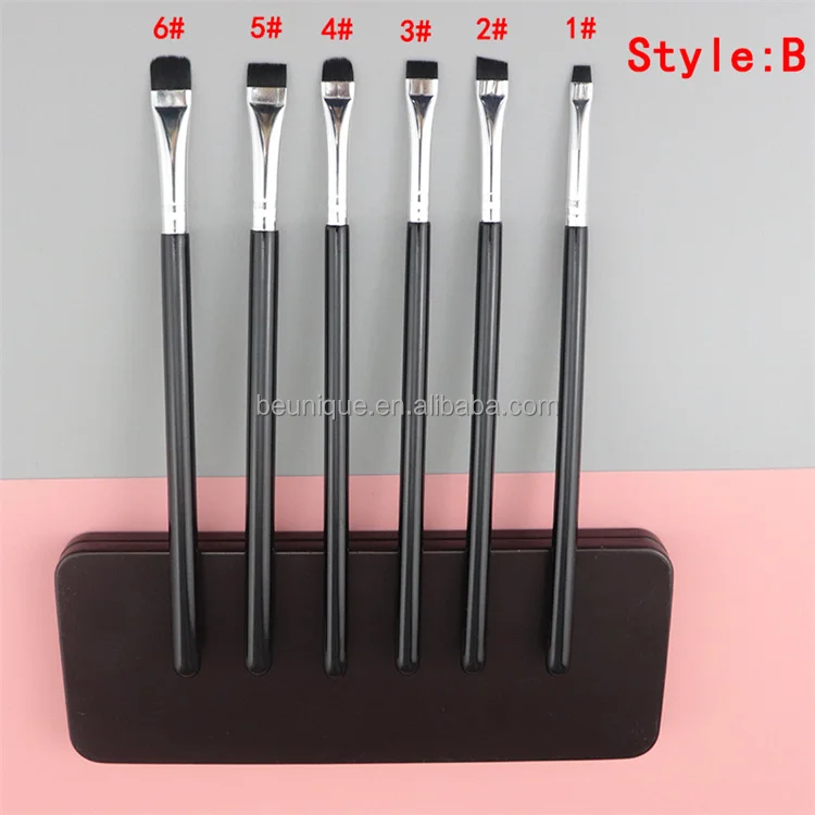 Black Brow Makeup Brush Set Concealer Eyeliner Ultra Thin White Single Private Label Large Flat Concealer Brush For Eyebrows