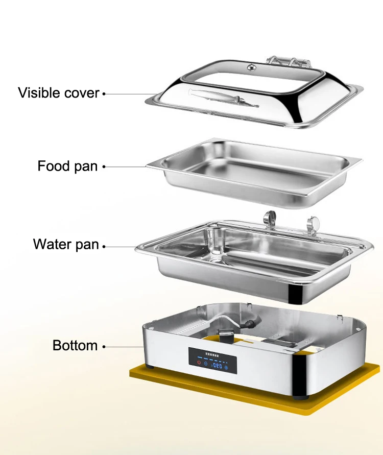 Stainless Steel Chafing Dish Set With Electric Or Fuel Heater Chafing