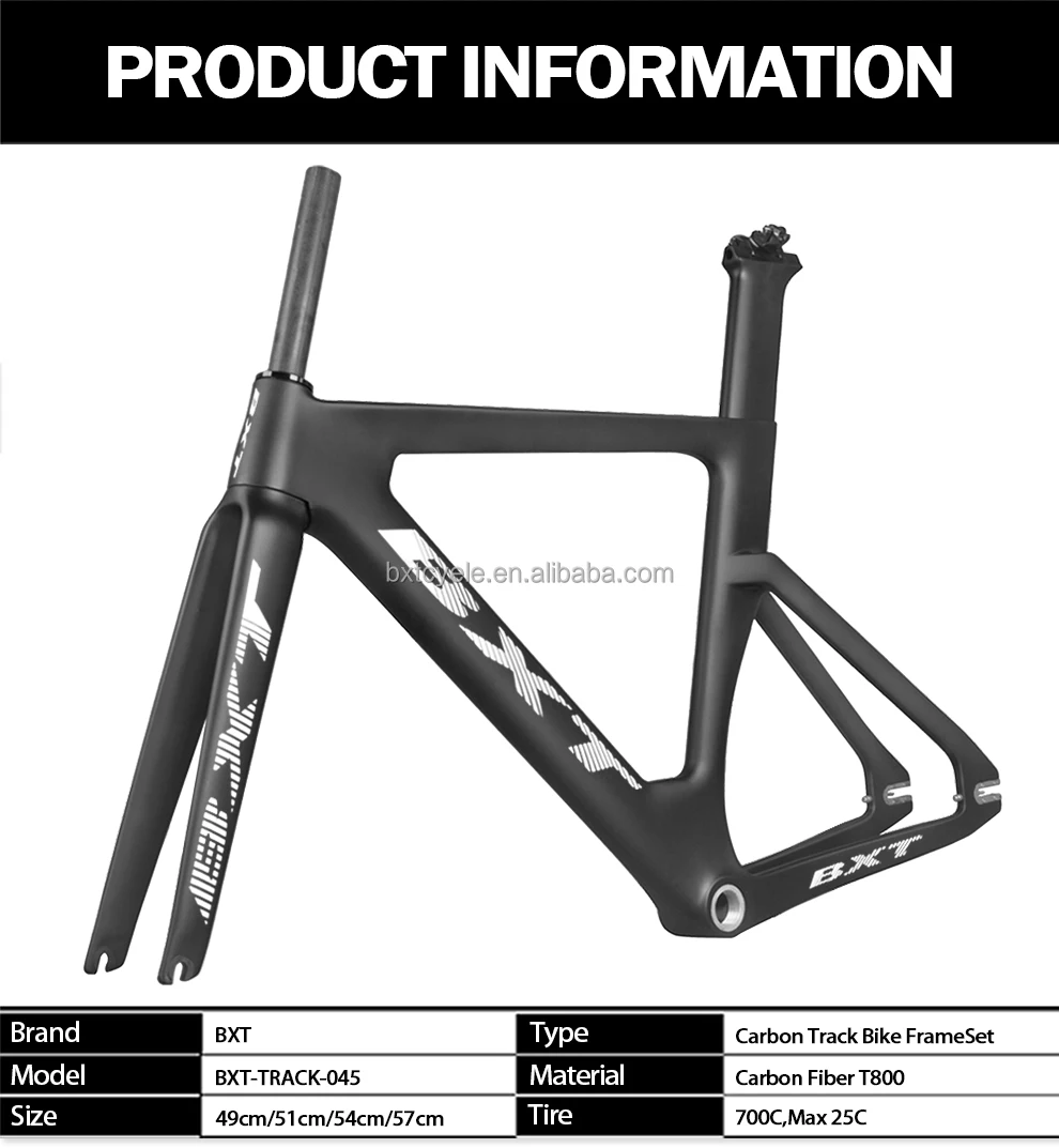 Carbon Track Frameset 700c Fixed Gear Bicycle Performance Race Aero