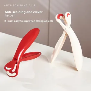 Kitchen Utensils Anti-Scald Clip Plate Bowl Holder Anti-Slip Steamer Clip with Vegetable Tongs Kitchenware
