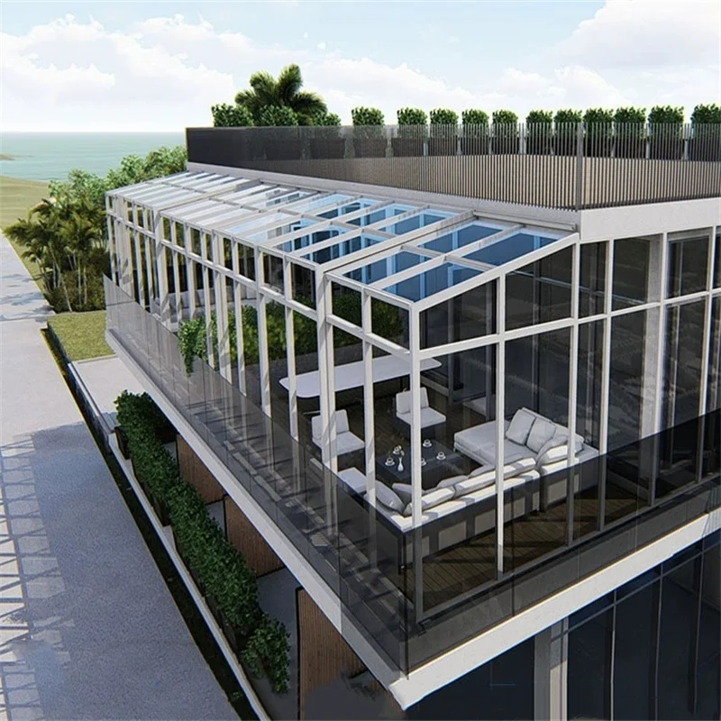 Customized Solar Swimming Pool Cover Pool Roof Telescopic Outdoor Retractable Polycarbonate Swimming Pool Cover Enclosures