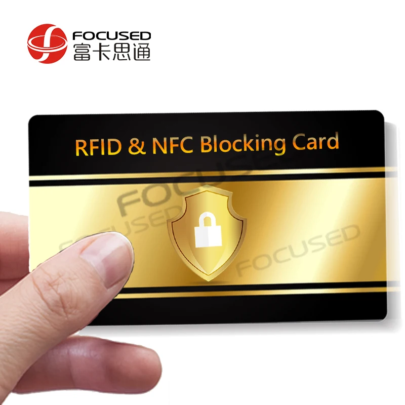 Hot Selling Custom Shape Printed NFC Rfid Blocker Card Holders Protector Slim Credit Card Holder Wallet Rfid Blocking Card