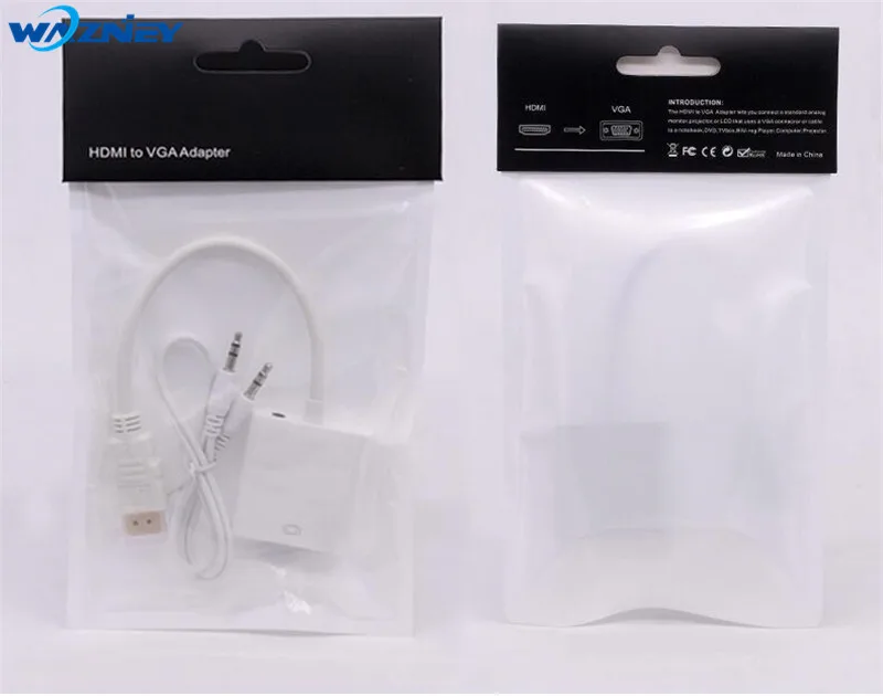 Adaptateur VGA Vers HDMI 1080P@60Hz Avec Audio - Convertisseur VGA Mâle Vers HDMI Femelle Pour PC, TV Et Projecteur