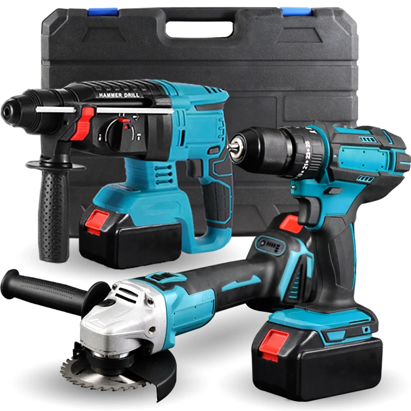 High Quality Factory Wholesale New Power Sealed Maktas Combo 3 in 1 Tool Kit Cordless Drill Electric Tool Set