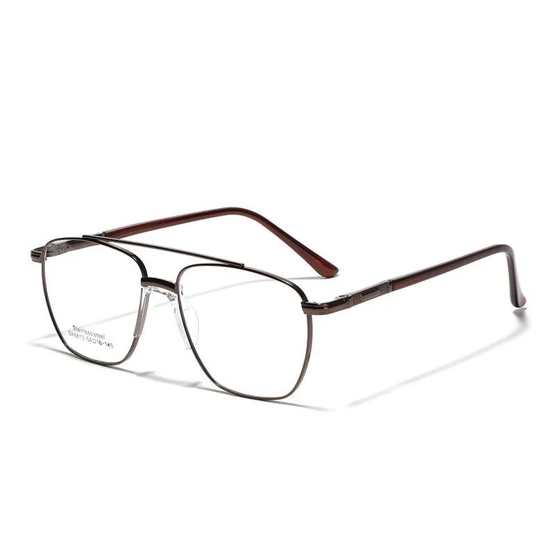 Glasses Bridge Large Frame square Flat Mirror for Men Cross-border Saddle Nose Pad Metal Myopia Frame Plain Mirror for Women