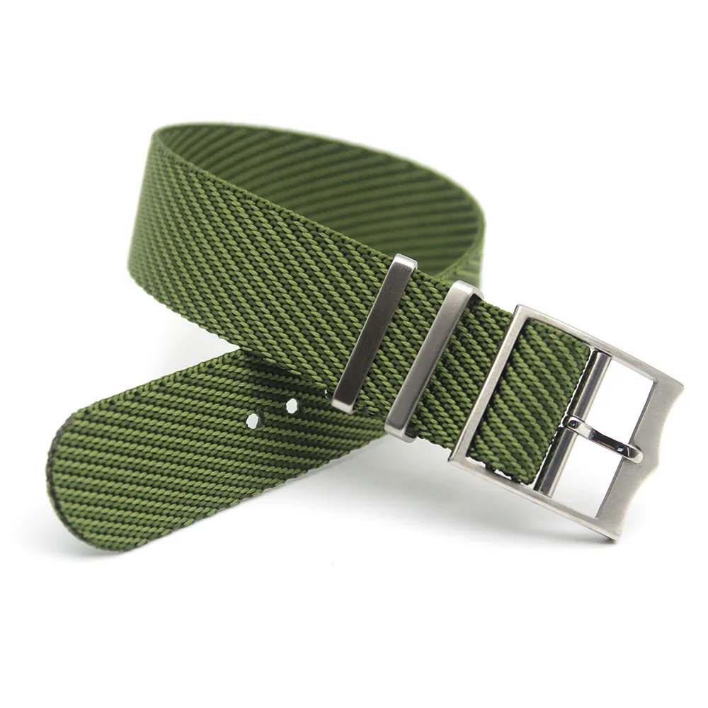 豪华军绿色军用防水北约表带19毫米21毫米尼龙表带
