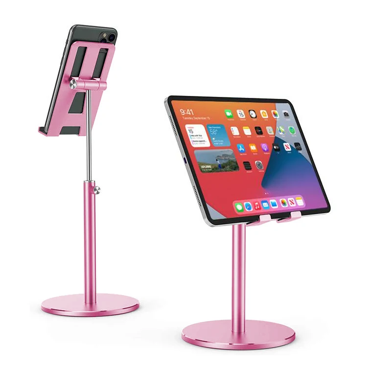 Aluminium mobile stand phone holder metal cell phone holder tablet soporte para Adjustable heigh mobile stand desktop stand