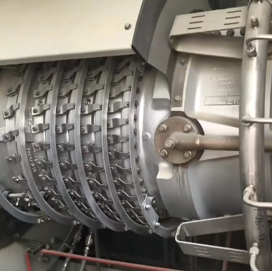 Used Solar TAURUS 60 Gas Turbine Power Plant 4.95mW Output 10500V PLC Control & Gearbox Low NOx CHP Unit