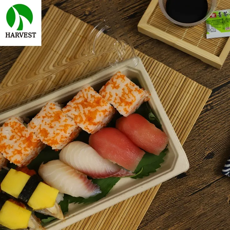 Eco Friendly Biodegradable Compostable Cake Sushi Packing Box Tray