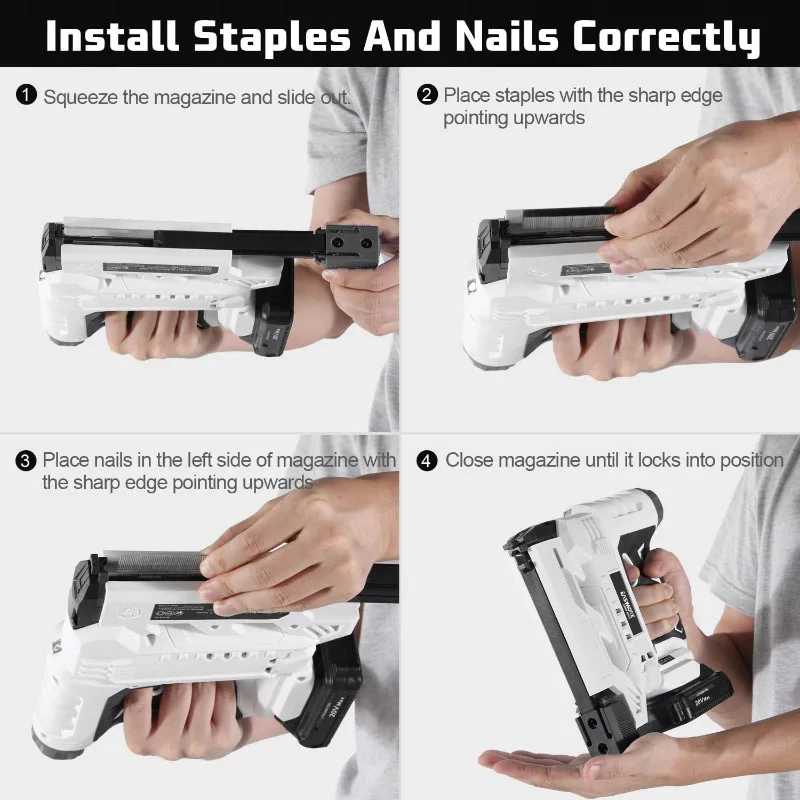 2 in 1 Manual Hammer Brad Naile 20v Concrete Electric Battery Framing Staple Gun Portable Cordless Nail Guns