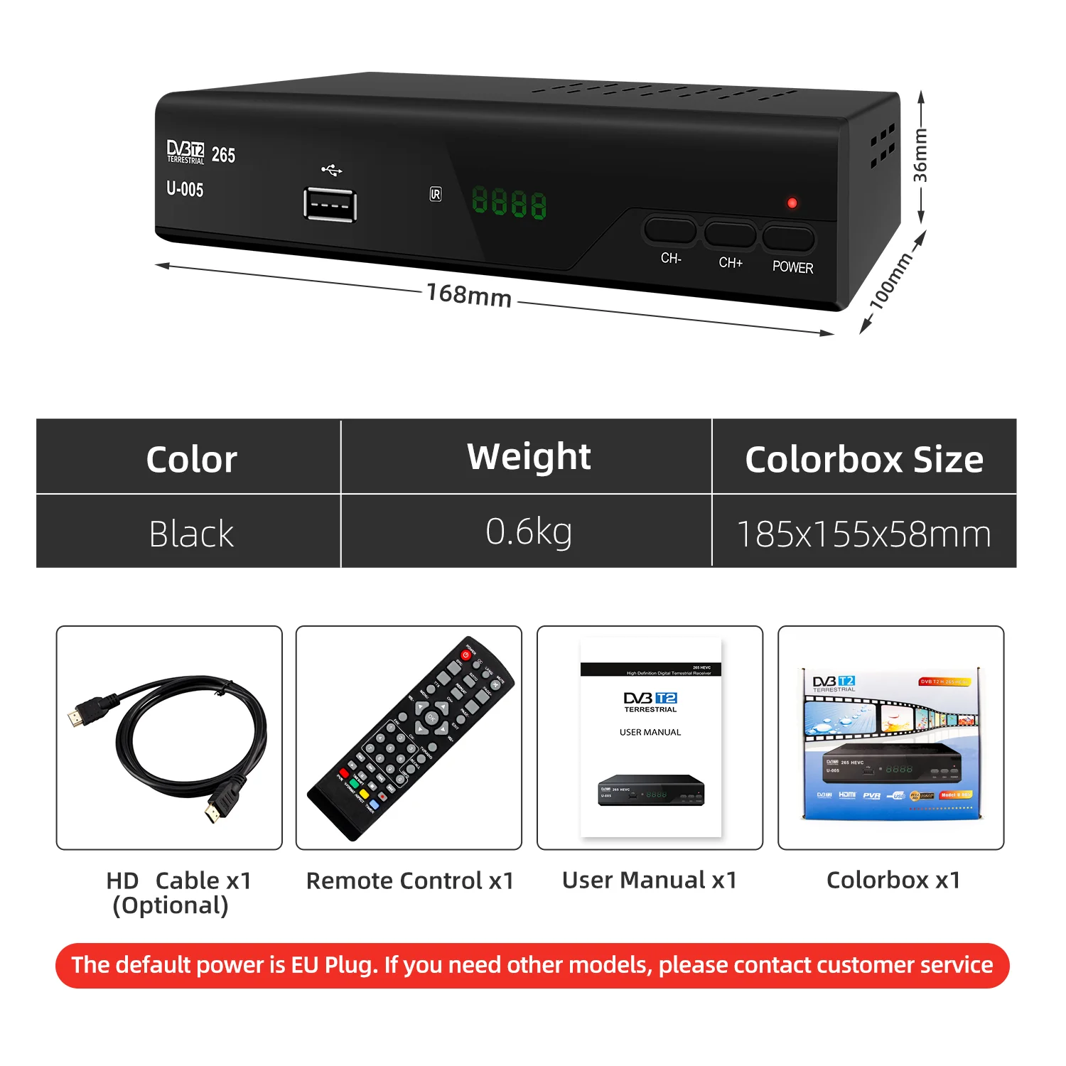 Factory Price TV Receiver Decoder DVB-T2 Receiver Direct TV Descrambler Full HD H.265 Set Top Box