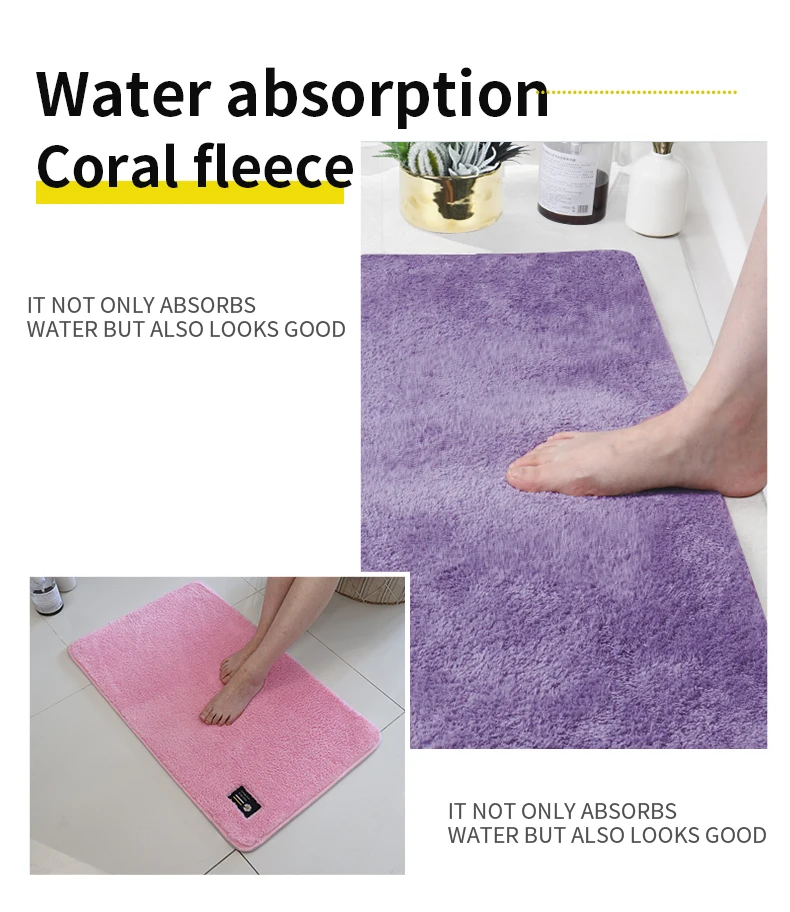 Bathroom Rugs Bath Mats Sets Super Absorbent Mat Coral Fleece Is