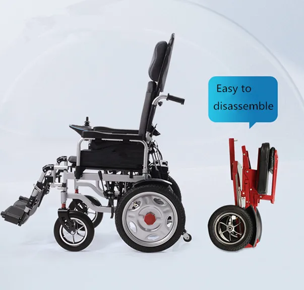 Adjustable Patable High backrest aluminium alloy electric wheelchairs with manned riding for disabled