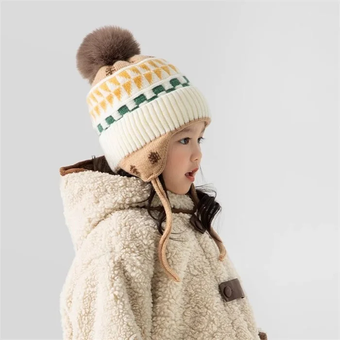 Spencer Unisex Braided Pom Pom Knit Beanie Hat Knit Ski Ball Cap Crochet Winter Warm Hat