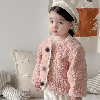 Baby girl sweet princess cotton-padded clothes coat girls' autumn and winter clothes cotton-padded coat outwear