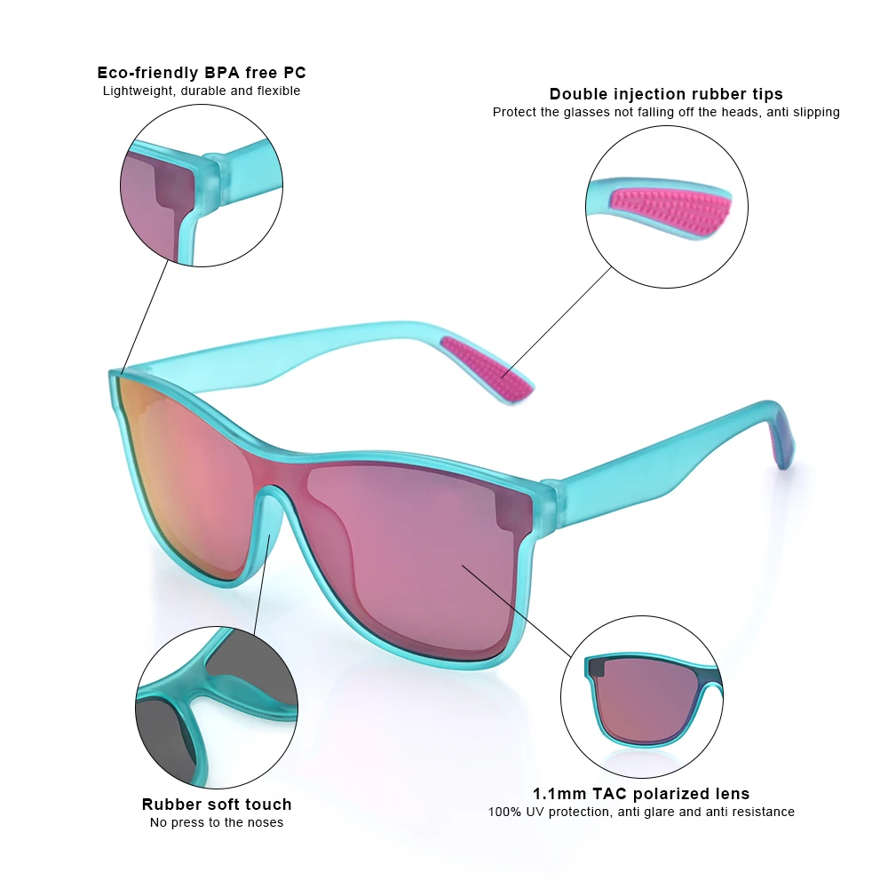 High Quality Fashion One-pieces Polarized Designers Glasses Woman Supplier Sunglass Logo Custom