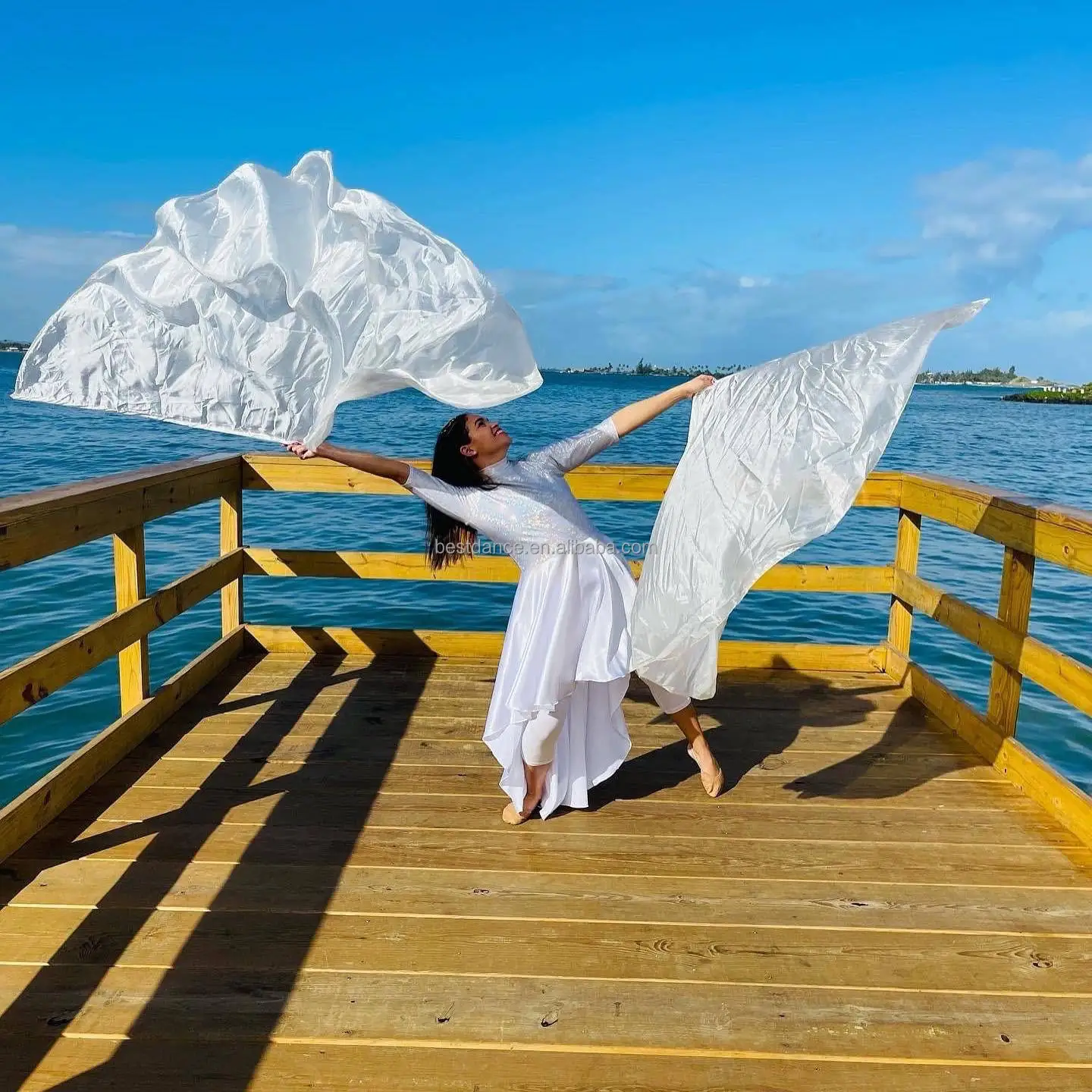 Angelic Wing Worship Flag - Colorful Real Silk Veil Flag