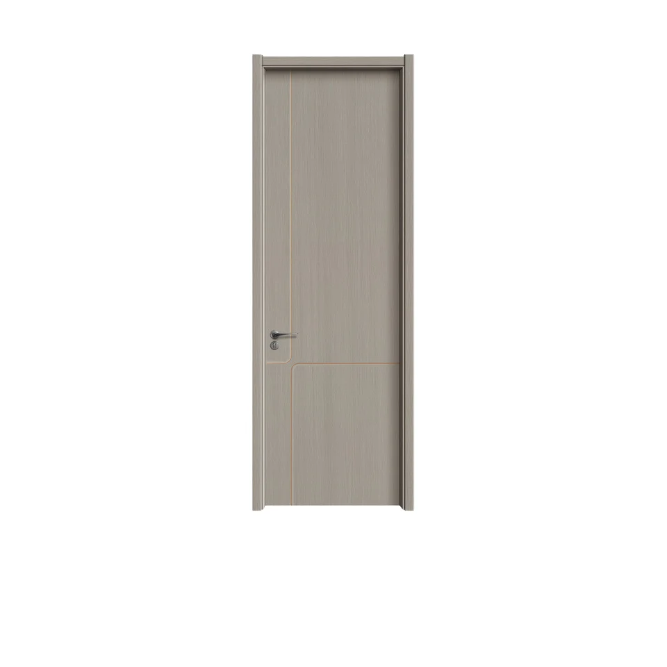 Modern Design Solid Wooden Interior Room Door Waterproof with Accessories Manual Opening for Bedroom Use in Apartments Hotels