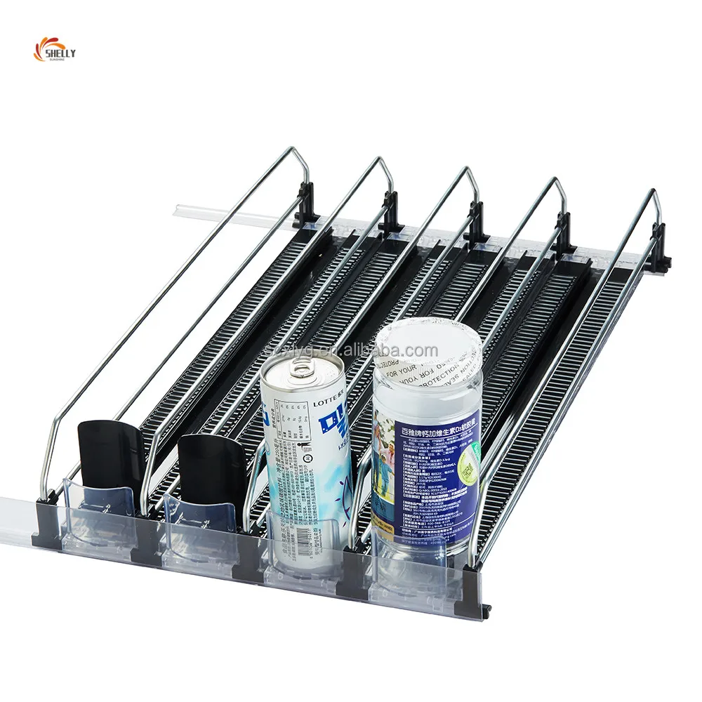 Beverage Can Dispenser Rack Automatic Vending Machine Pusher Tray Rack Soda Can Organizer Beverage Can Rack Shelf Pusher Glide