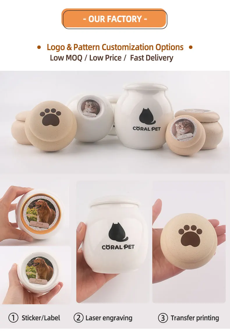 Urnas De Mascotas 500ml Pottery Pet Cremation Urn For Dog Sculpture