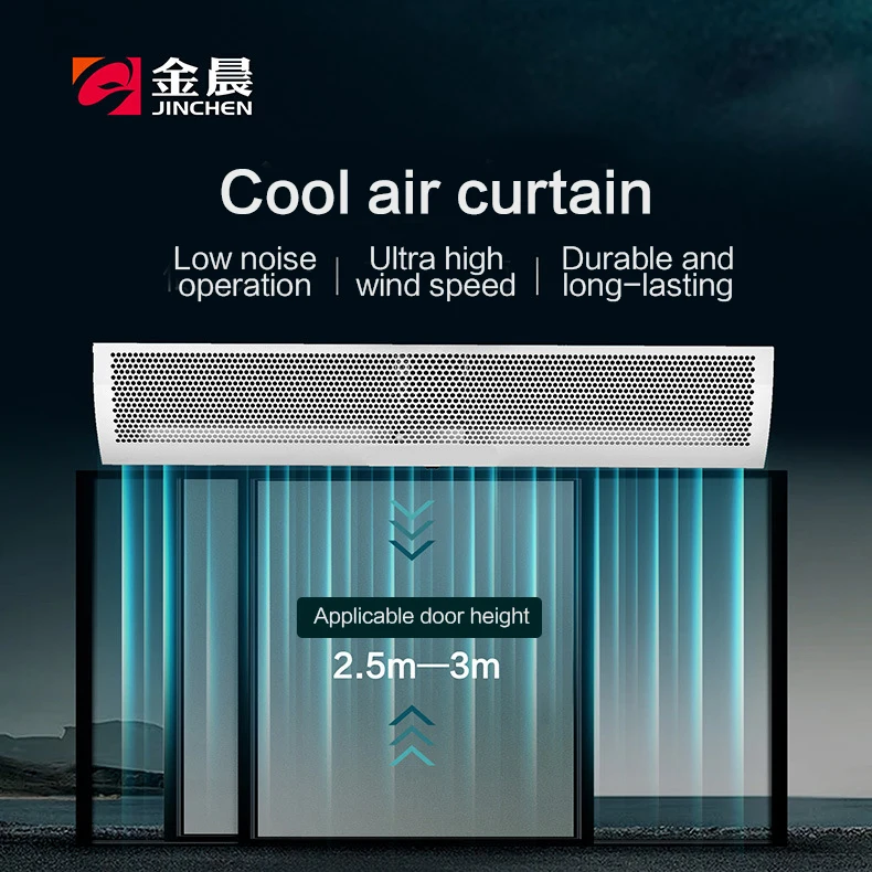 QL 80w 900mm length motor air curtain for seafood market cooked food shop door