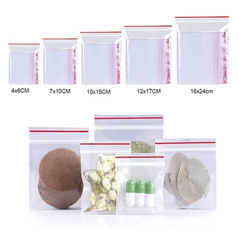 Resealable Zip Lock Plastic Bags Self Seal Clear Poly Bag Food Storage Package Pouches Vacuum Fresh Organize Bag