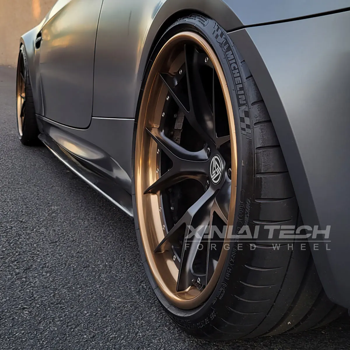 XL 2 Piece Bronze Finished Rim Deep Lip Deep Dish Concave Forged Wheel 5x112 5x114.3 5x120 Custom Forged Wheels Car Alloy Rim - Image 3
