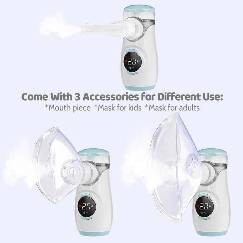 Portable Nebulizador Machine Baby Inhalator Asthma Digital Smart ...