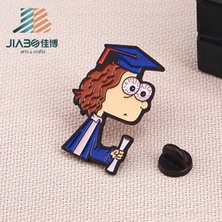 Мягкий эмалированный металлический мультяшный значок из цинкового сплава Jiabo на