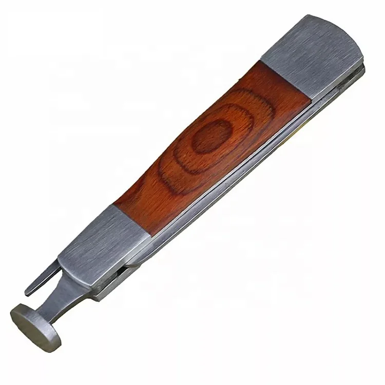 3-in-1 Red Wood and Stainless Steel Tool for Tobacco Smoking Portable  Tamper Knife Pick Reamers with Custom Logo