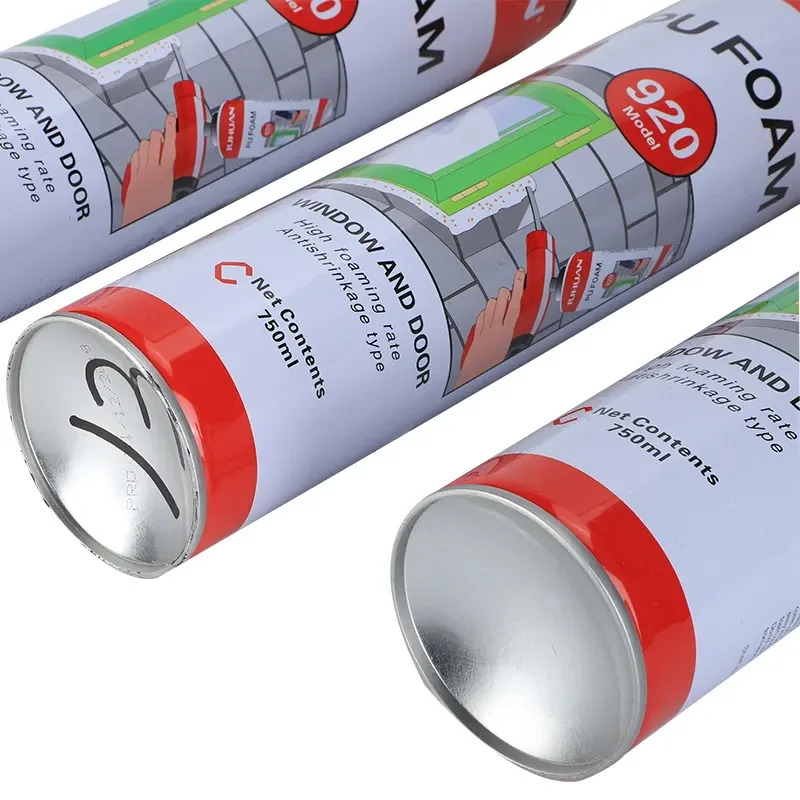 Expanding Single Component 750ml Adhesion Construction Foam Closed Cell Spray Pu Foam for Insulation