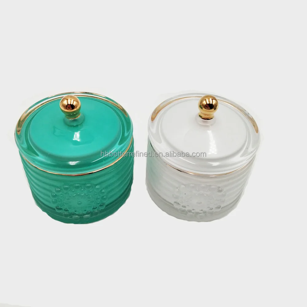 Luxury Glass Candle Jar With Lid Buy Embossed Candle Glass Jar