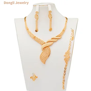 Dongli Exquisite Gold Jewelry Sets: Intricate Necklaces, Elegant Earrings, and Charming Bracelets, Radiating Luxury and Charm