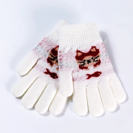 Children Winter Warm Thicken Gloves Girls Little Boys Cute Cat Gloves Imitation Winter Gloves Custom Logo