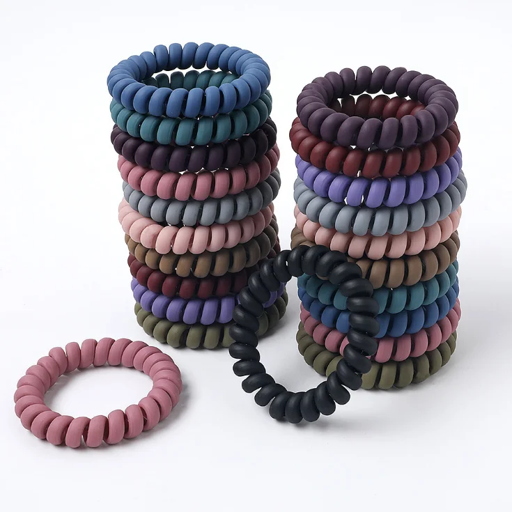 New Fashion Simple Rubber Bands Cute Telephone Line Elastic Hair Bands  Girls Hair Ropes Candy Colors Hair Band - Buy Rubber Bands,Elastic Hair  Bands,Hair Band Product on 