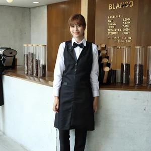 Made in China Kitchen Restaurant Apron Vest Style Long Skirt Cafe Waiter Uniform Loose Tie Apron