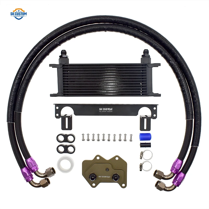Audi A3 A4 B7 Tts 1.8T 2.0T EA113 Oil Cooler Kit AN8 Aluminum Oil Cooling Radiator Hose Kit