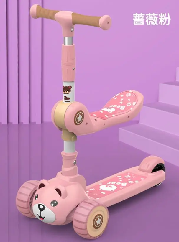 Kids Skate Scooter for Kids Outdoor Toy Scooter Bear Wheel