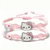 Bracelet à boucle magnétique en forme de cœur tissé avec tête de chat
