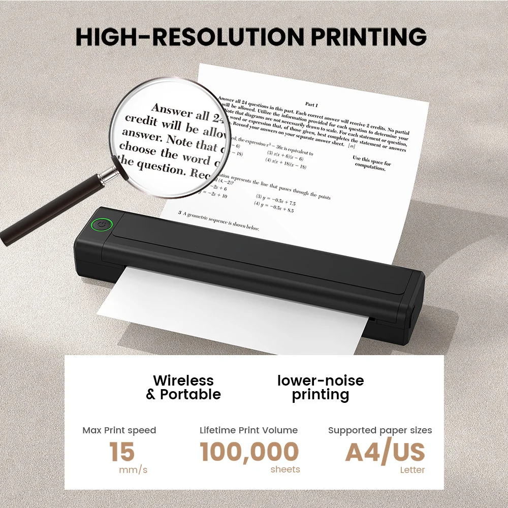 Newyes 小型充電式バッテリーインクレスドキュメントA4ワイヤレス