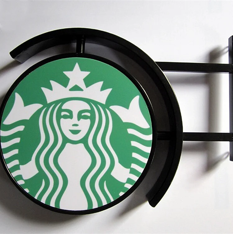 Custom Heavy-Duty Outdoor Blade Sign - Wall Mounted 360° Rotating Circle Advertising Light Box & 2-Sided Display for Storefront