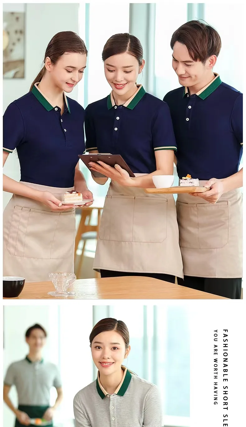 8 Colors Restaurant Waiter Uniforms Polo Shirts With Custom Logo 8-colors-restaurant-waiter-uniforms-polo-shirts-with-custom-logo